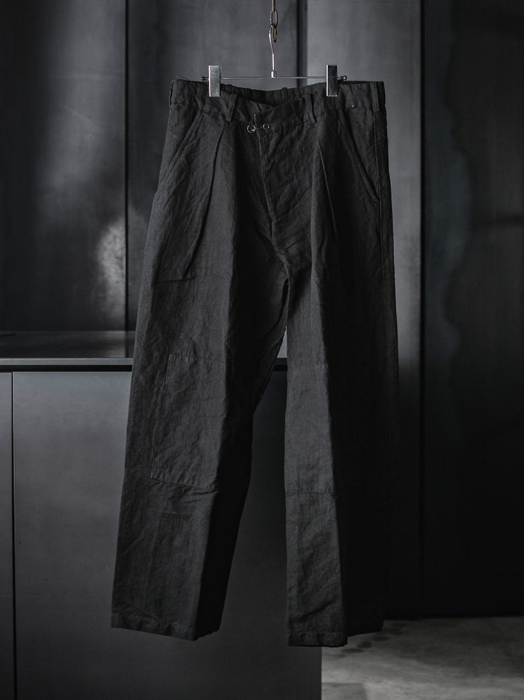 ATELIER SUPPAN<br>MEN'S Cotton Canvas Pleated Trousers / E26-12