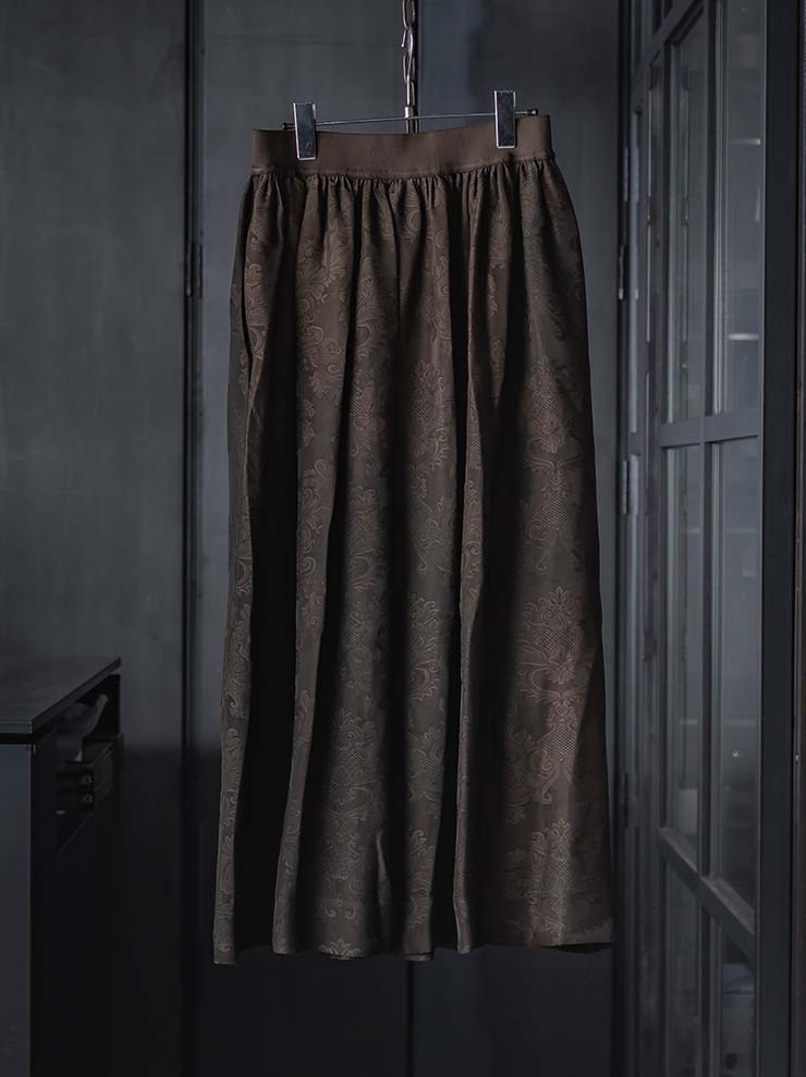 UMA WANG <br>WOMENS フレアスカート / DARK BROWN