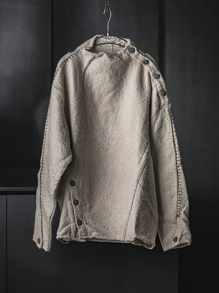 OUTBREAK LAB<br>MENS Beekeeper Sweater in Cotton Bouclé / UNDYED