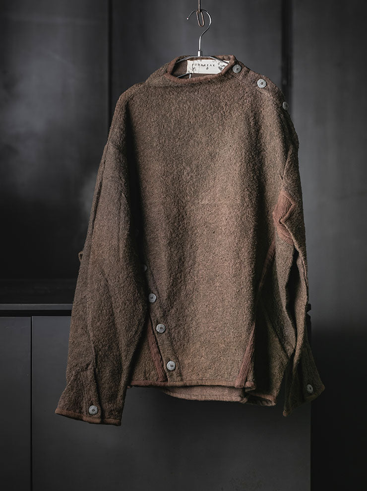 OUTBREAK LAB<br>MENS Beekeeper Sweater in Cotton Bouclé / DARK