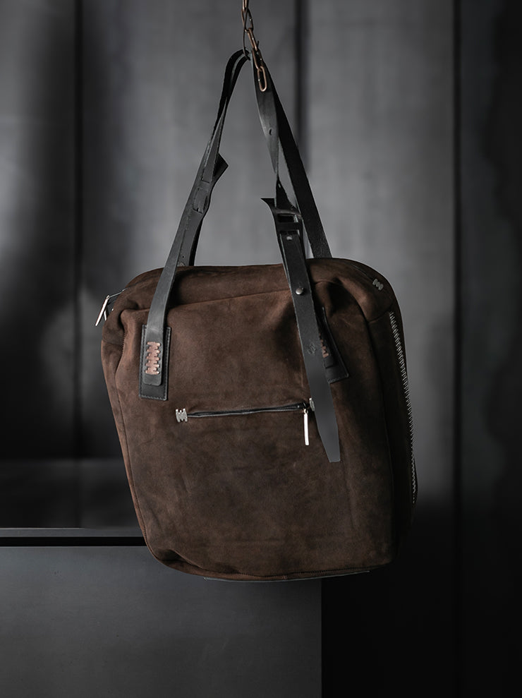 ISAAC SELLAM EXPERIENCE<br>ボンディングレザートートバッグ / SUEDE CHOCO - 24th of August Exclusive