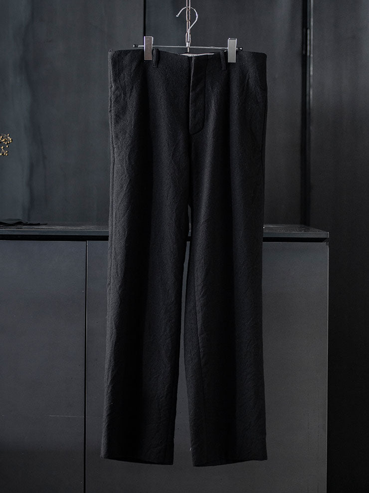 K'ANG<br> UNISEX BELTED HIP WIDE-FIT TROUSERS / BLACK