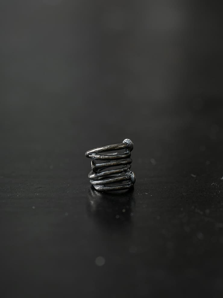 GUIDI<br> Silver spiral earrings G-SPEA2