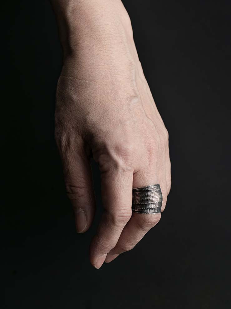 DETAJ<br>2-BANDAGE SILVER RING / 2-VTGR01 / VINTAGE SILVER