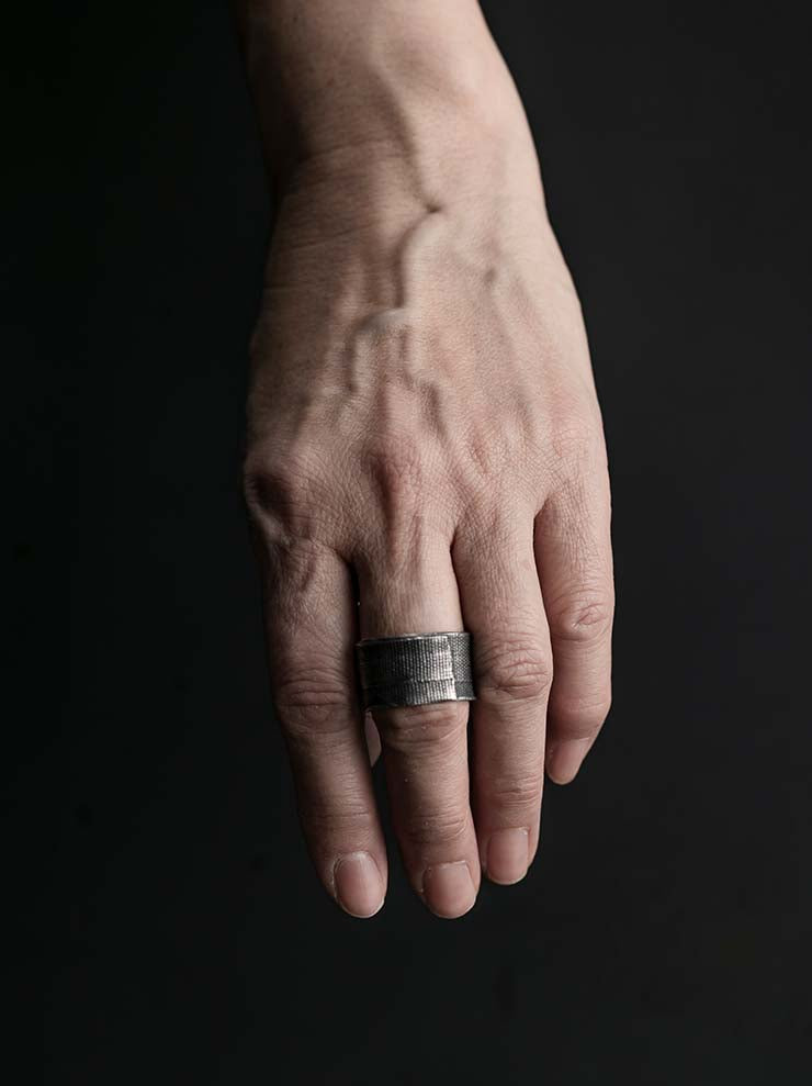 DETAJ<br> / 2-BANDAGE SILVER RING / 2-VTGR02 / VINTAGE SILVER