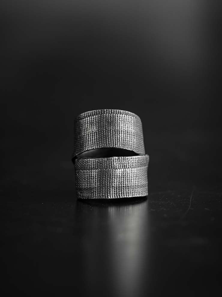 DETAJ<br>2-BANDAGE SILVER RING / 2-VTGR04 / VINTAGE SILVER