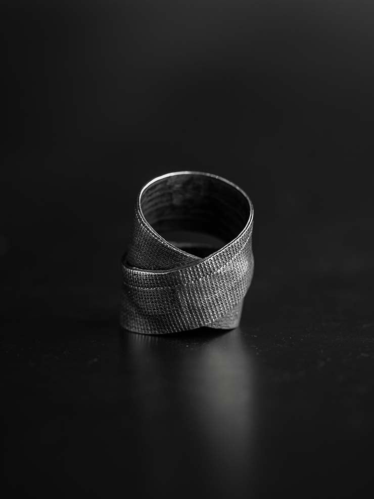 DETAJ<br>2-BANDAGE SILVER RING / 2-VTGR04 / VINTAGE SILVER