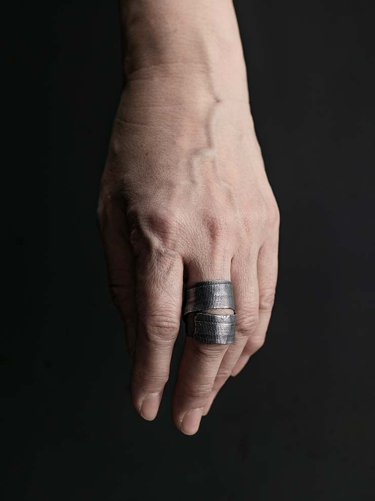 DETAJ<br>2-BANDAGE SILVER RING / 2-VTGR04 / VINTAGE SILVER