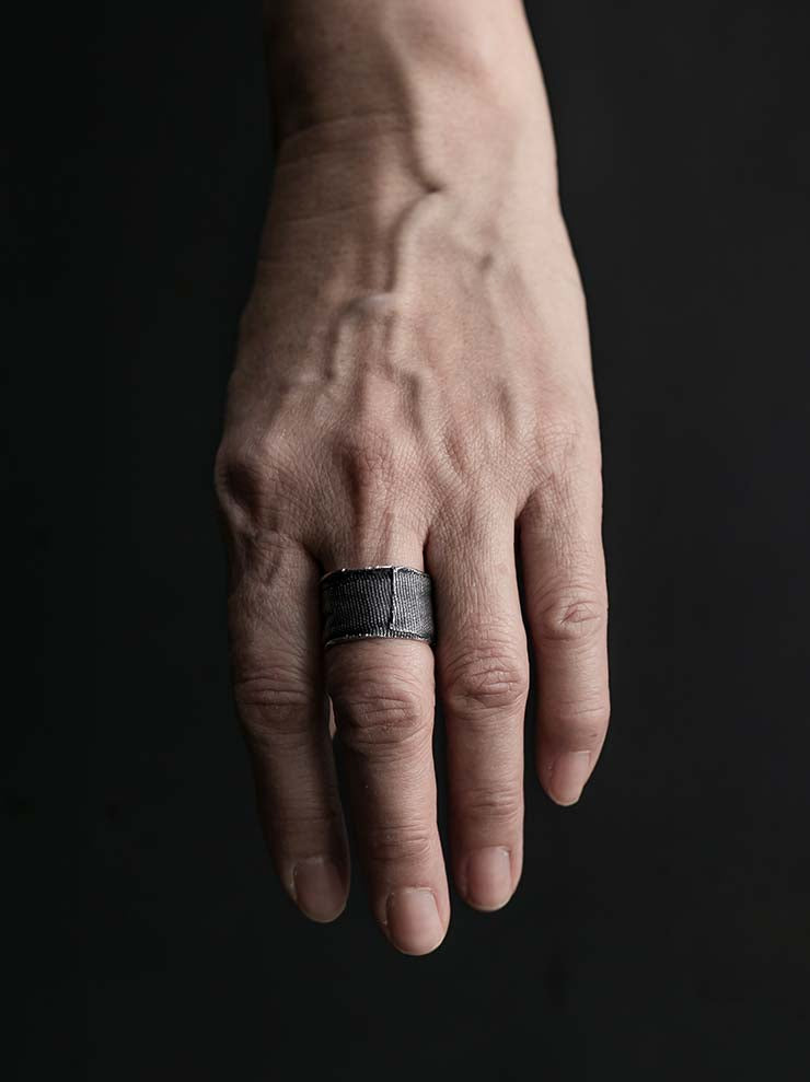 DETAJ<br> / 2-BANDAGE SILVER RING / 2-VTGR03 / VINTAGE SILVER