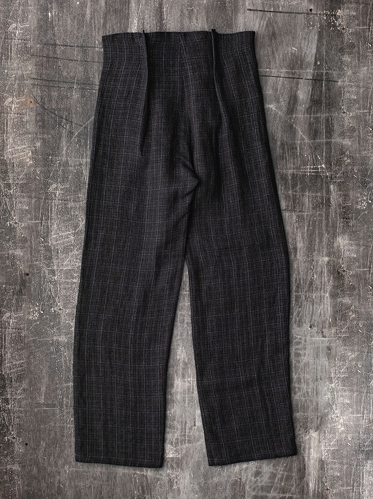 K'ANG<br> UNISEX PLEATED-WAIST WIDE FIT TROUSERS / OFF BLACK