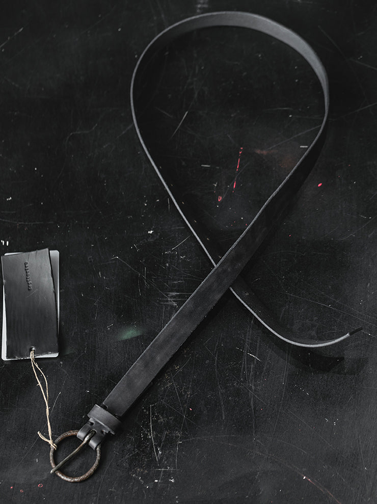 tagliovivo<br> Ring Buckle Belt S Hand-Dyed Calf / Graphite -  - 24th of August Exclusive