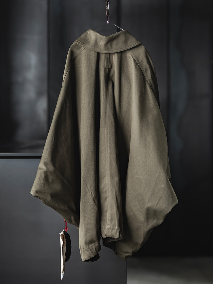 UMA WANG<br>WOMENS OVERSIZED JACKET / DARK GREEN