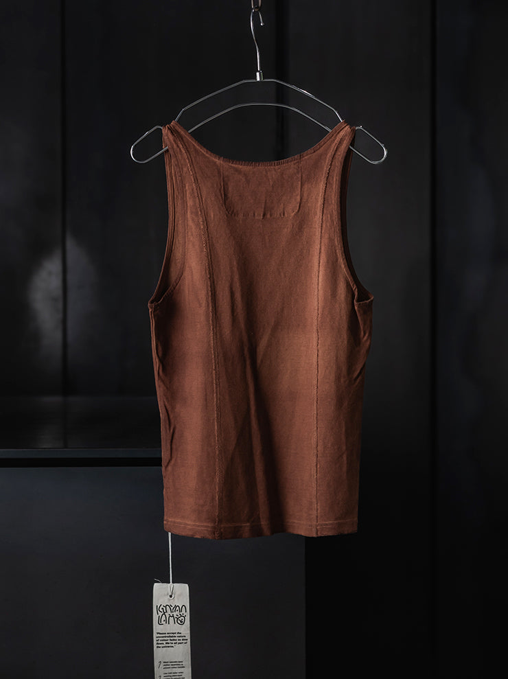 KINYAN LAM<br>WOMENS Jersey Tank Top / Brown