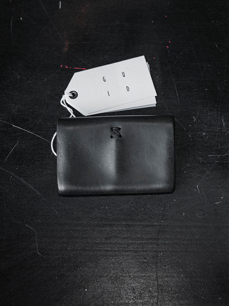 GUIDI<br>レザーコインポケットウォレット EN01 BLKT / GROPPONE FULL GRAIN