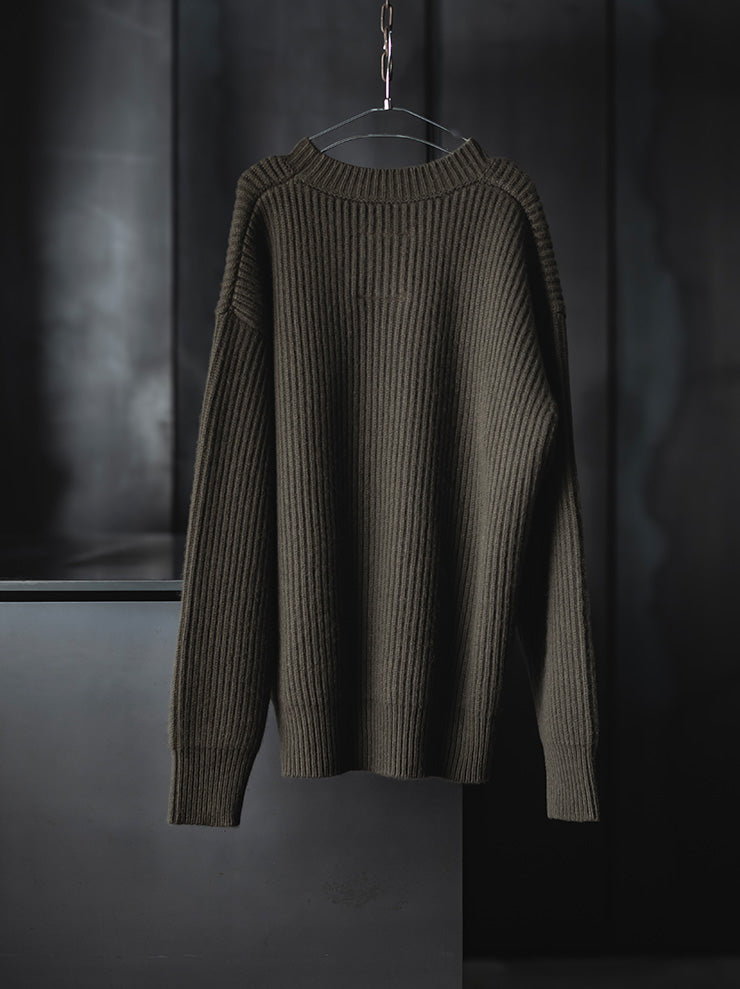 UMA WANG<br>WOMENS CASHMERE OVER TOP / ARMY GREEN