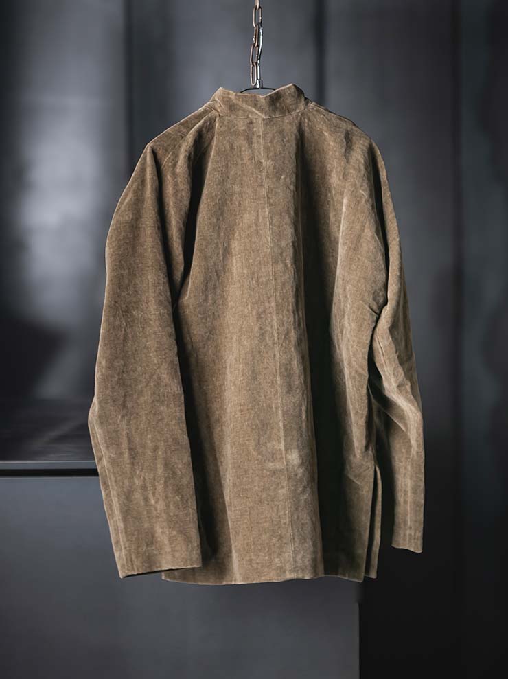 UMA WANG<br>WOMENS VELVET JACKET  / MUSTARD