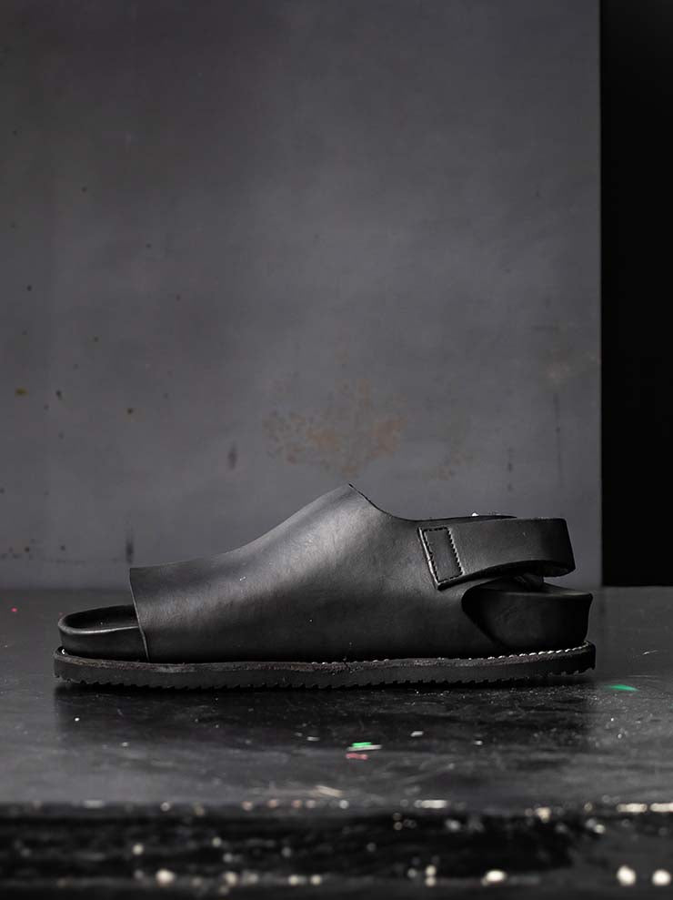 GUIDI<br> WOMENS OPEN TOE SLING BACK SANDALS BRK11 BLKT / CALF BACK SIDE FULL GRAIN