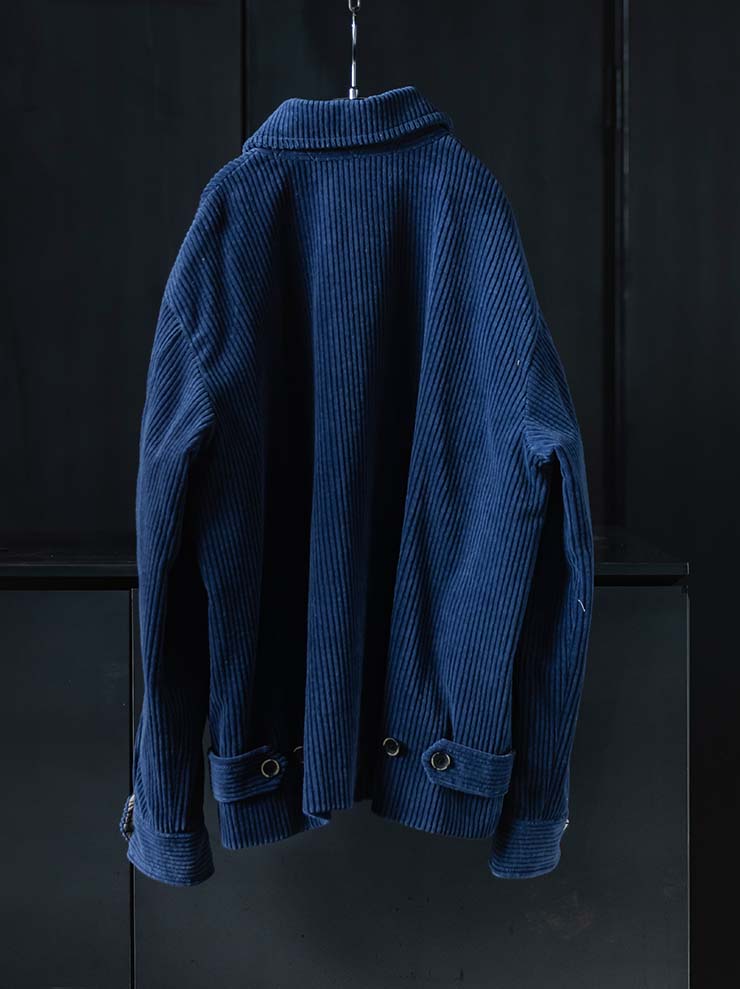 UMA WANG<br> MENS CORDUROY JACKET / BLUE