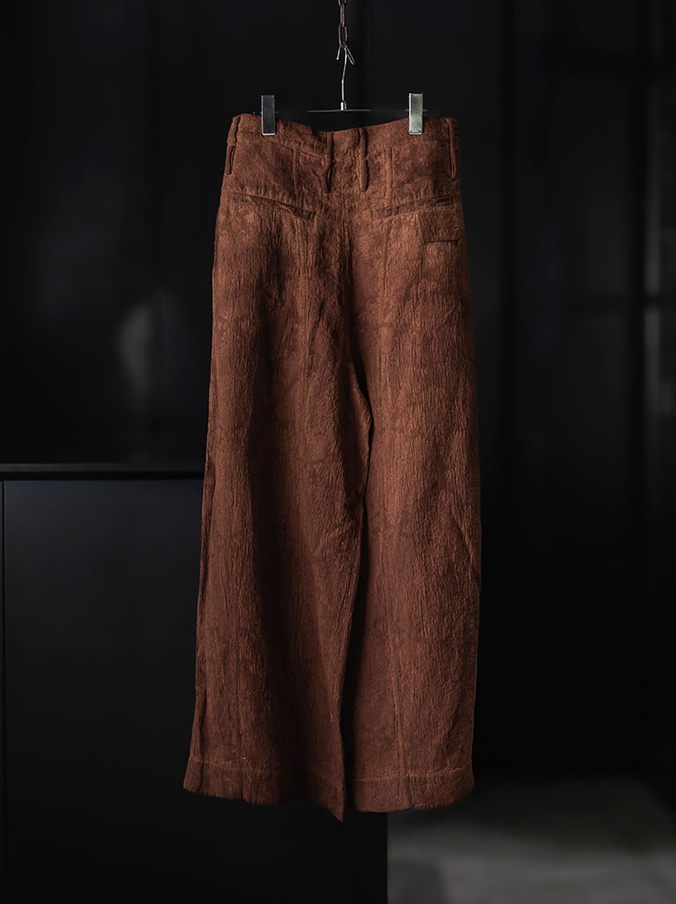 KINYAN LAM<br>WOMENS Natural Dye Jacquard Balloon Cut Trousers / Brown