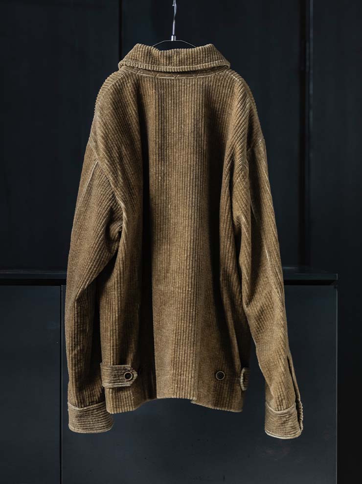 UMA WANG<br> MENS CORDUROY JACKET / TAN