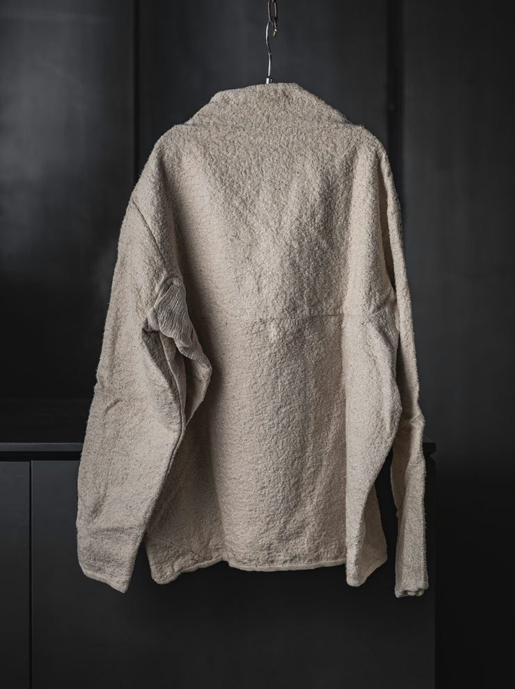 OUTBREAK LAB<br>MENS Beekeeper Sweater in Cotton Bouclé / UNDYED
