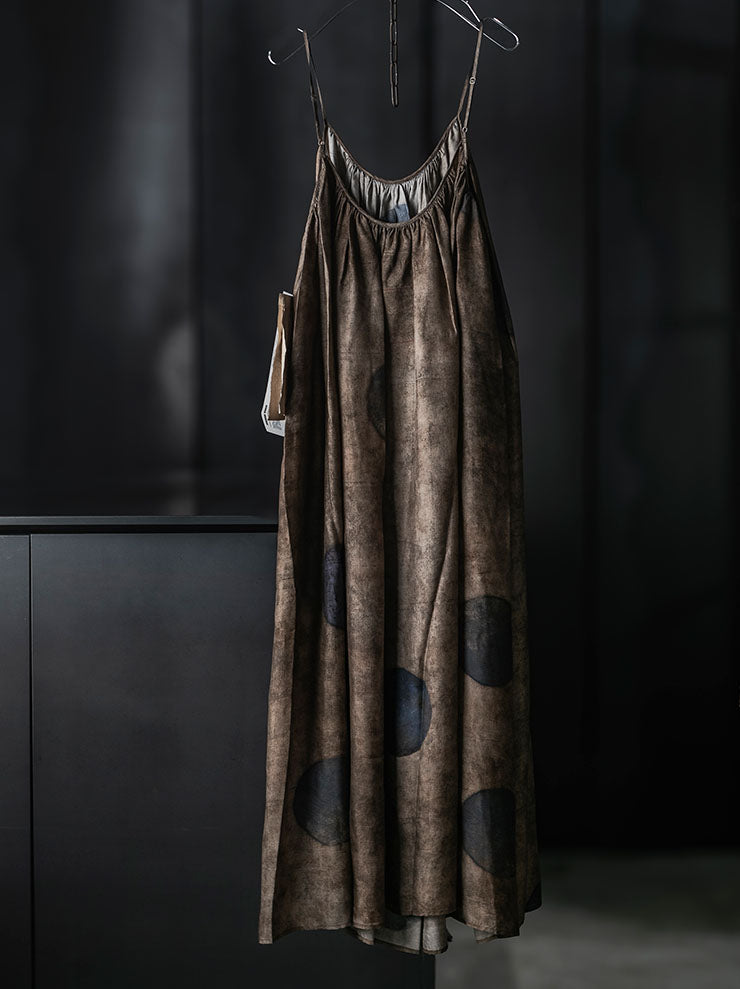 UMA WANG<br>WOMENS ASHEL DRESS / BROWN/BLUE