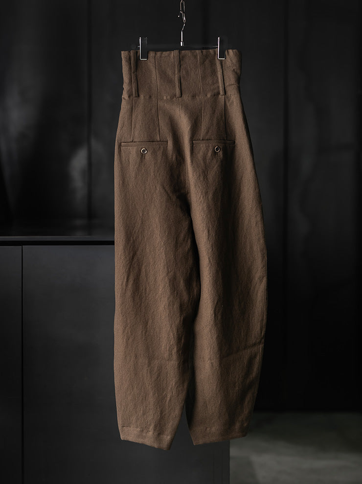 UMA WANG<br>WOMENS POLY PANTS / BROWN