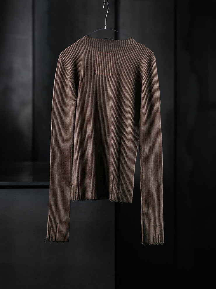 UMA WANG<br>WOMENS LONG SLEEVE TOP / BROWN