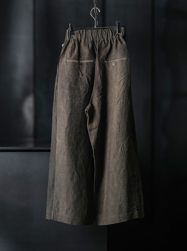 UMA WANG<br>WOMENS POETIC PANTS / DARK BROWN