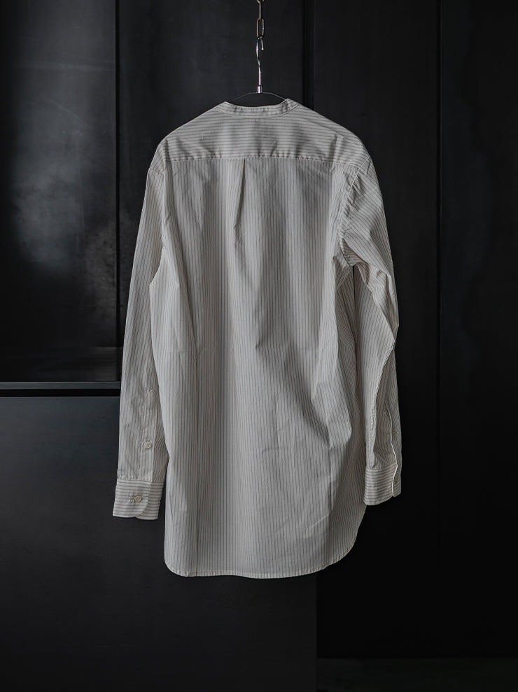 WRIGHT + DOYLE<br>UNISEX ROWDEN SHIRT / CHALK BRICK PINSTRIPE