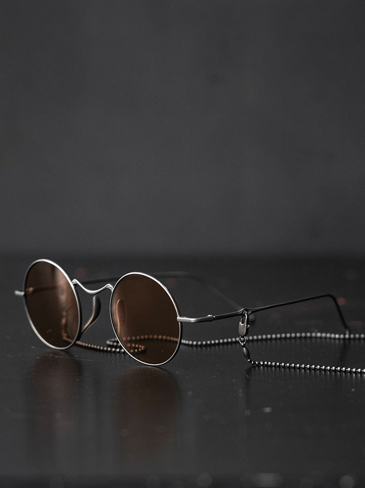 RIGARDS × UMA WANG<br>TITANIUM フレームサングラス / SILVER ANTIQUE / RG00UW14