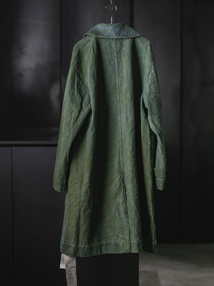 KINYAN LAM<br>UNISEX Natural Dye Raglan Sleeves Coat / GREEN
