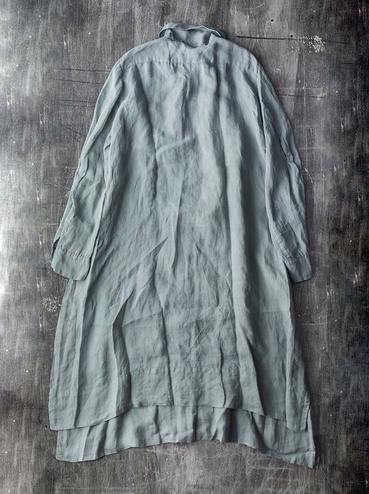 ATELIER SUPPAN <br>WOMENS LONG SHIRT LIGHT GREEN