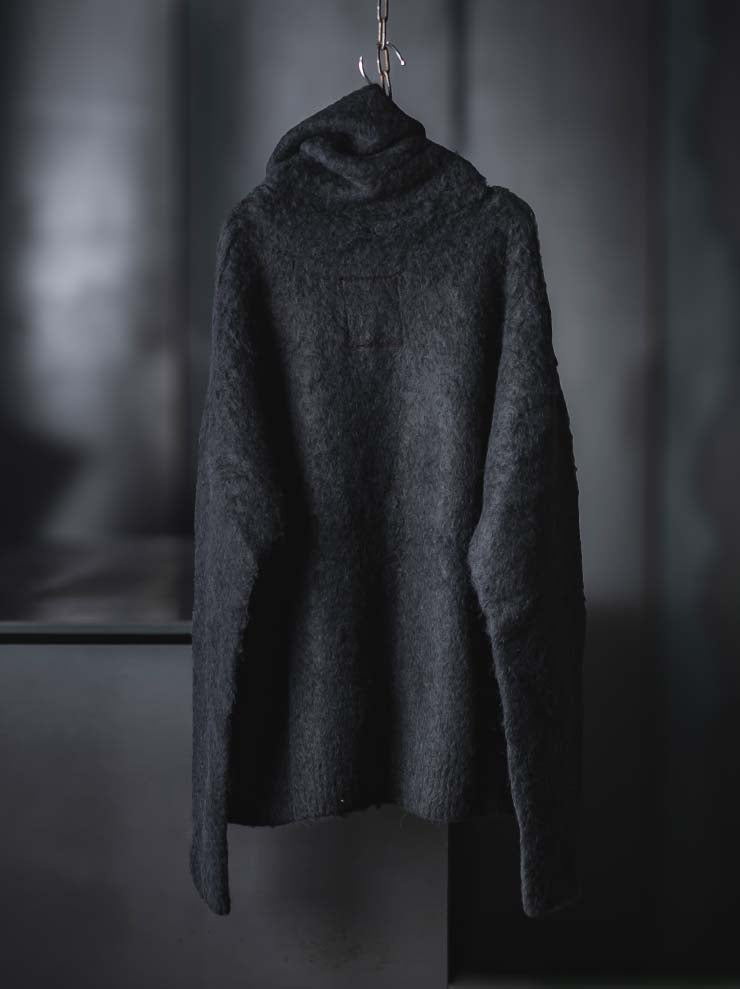 UMA WANG<br>WOMENS HIGH NECK LONG SLEEVE KNIT  / BLACK
