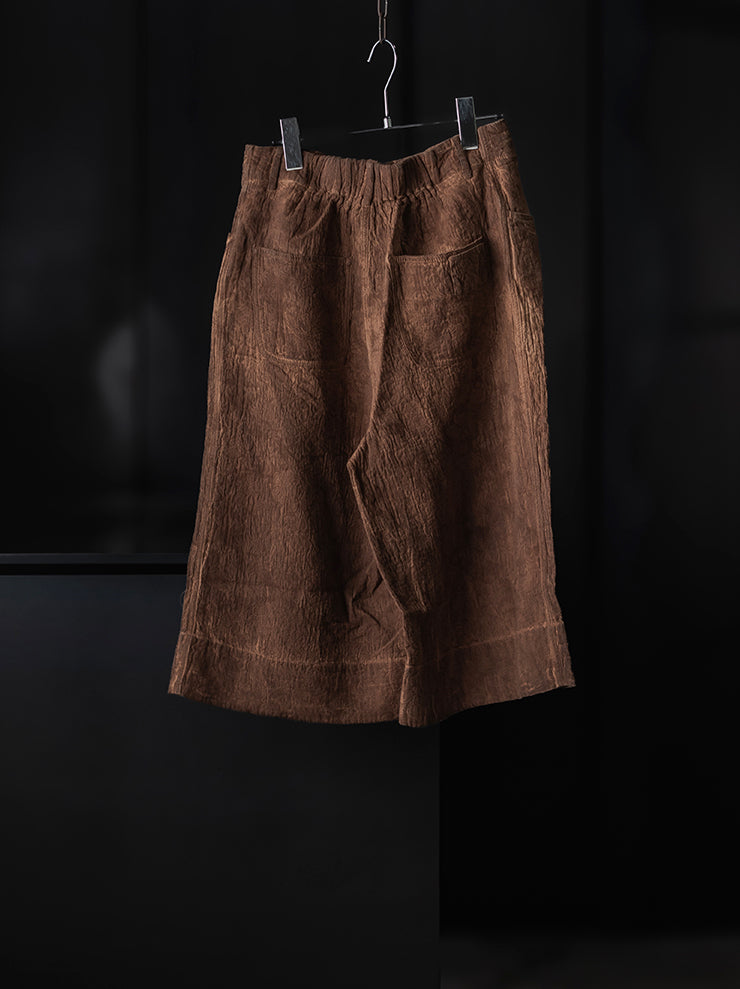 KINYAN LAM<br>Unisex Jacquard Wide Capri Trousers / Brown
