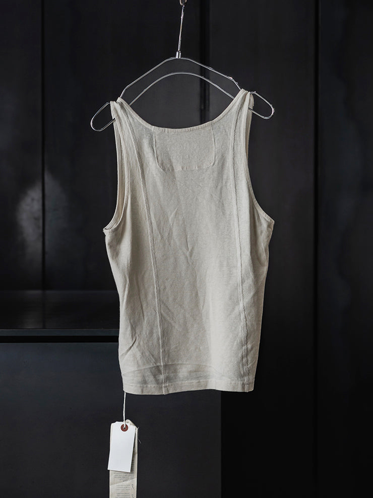 KINYAN LAM<br>WOMENS Jersey Tank Top / Raw White