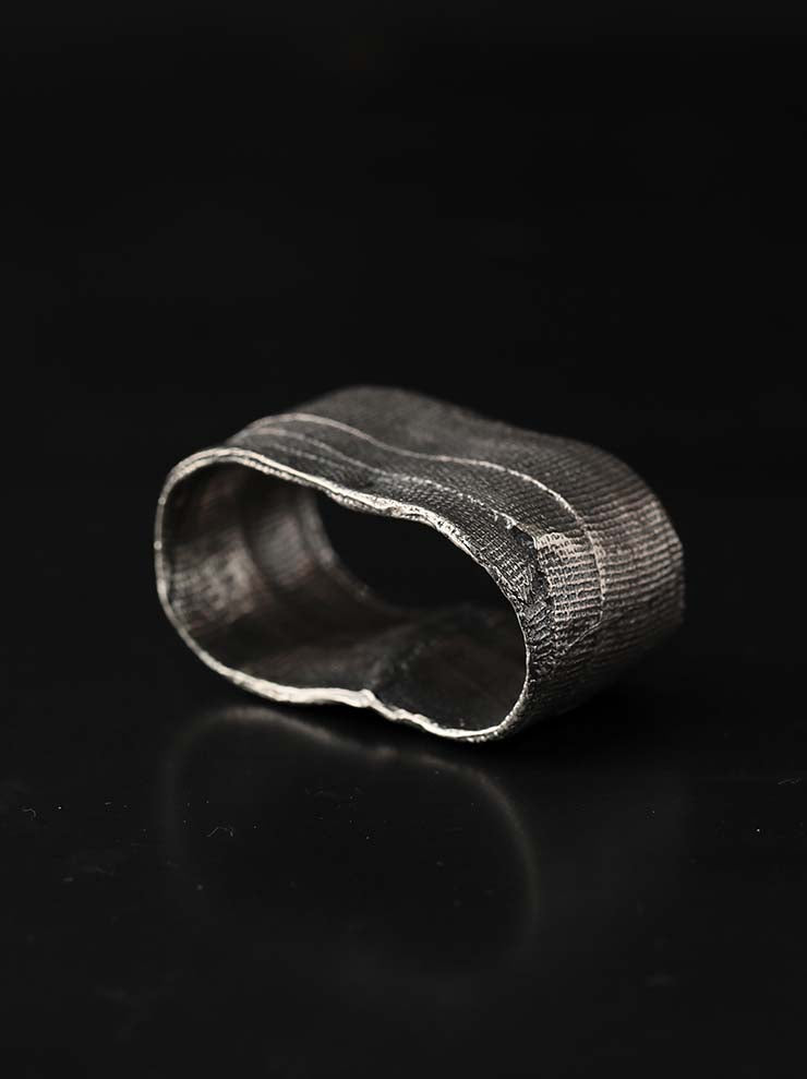 DETAJ<br> BANDAGE FIT DOUBLE RING / VINTAGE SILVER