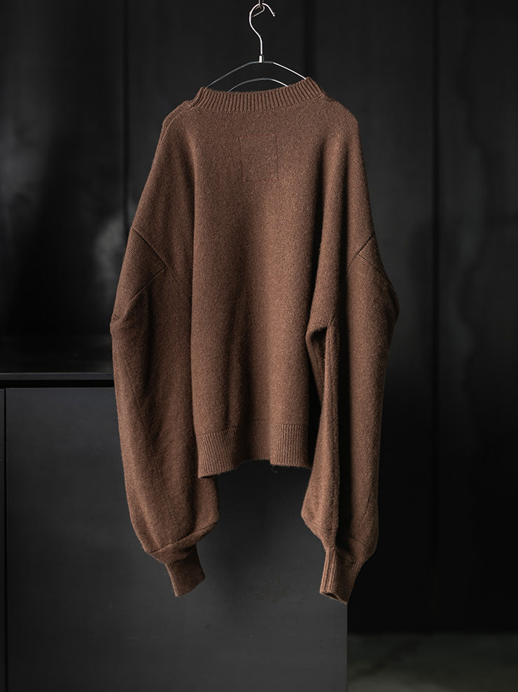 UMA WANG<br>WOMENS SQUARE SLV TOP / DARK MUSTARD