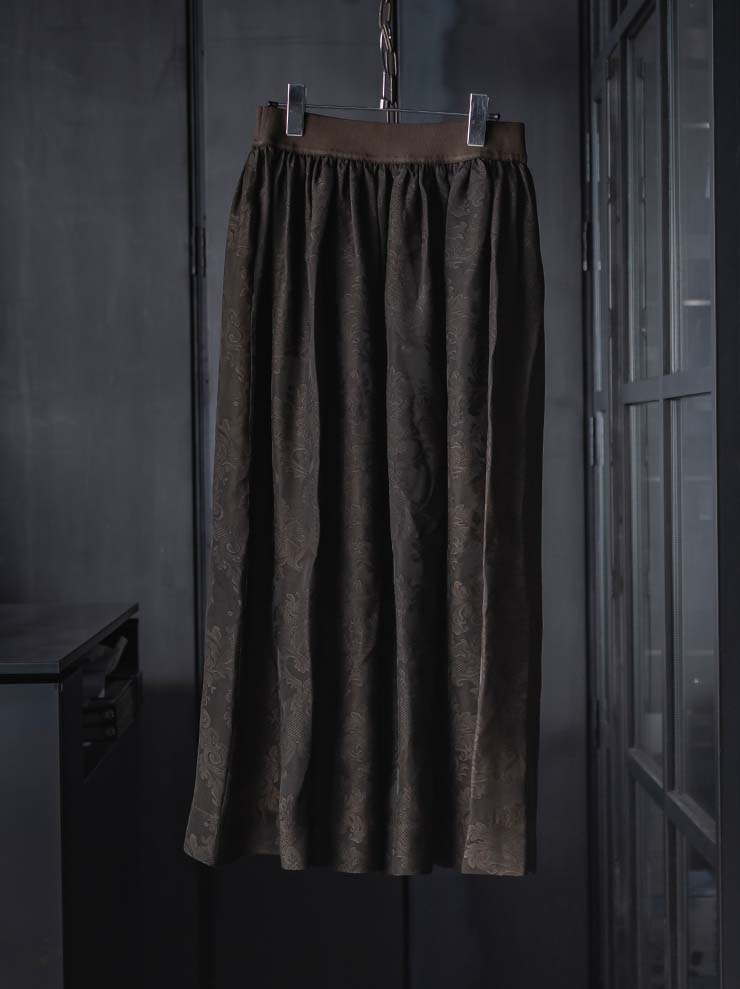 UMA WANG<br> WOMENS FLARE SKIRT / DARK BROWN