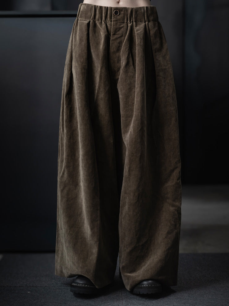 UMA WANG<br>WOMENS VELVET TROUSERS / MUSTARD