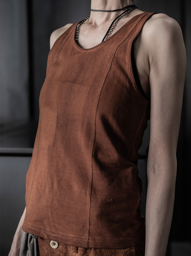 KINYAN LAM<br>WOMENS Jersey Tank Top / Brown