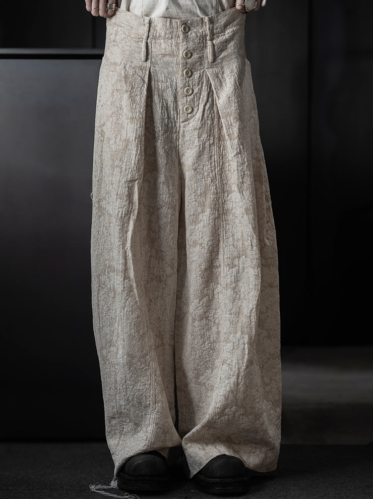 KINYAN LAM<br>WOMENS Jacquard Balloon Cut Trousers / Raw White