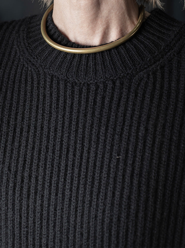 UMA WANG<br>WOMENS CASHMERE OVER TOP / BLACK