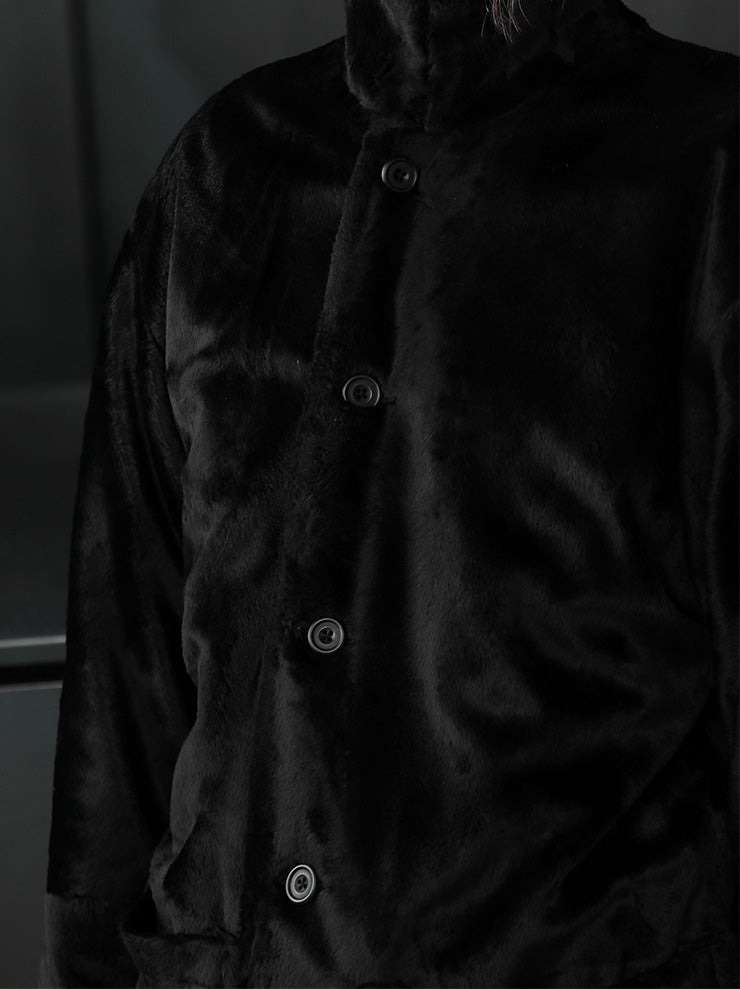 OLUBIYI THOMAS<br> UNISEX Velvet Kimono Work Jacket / Black