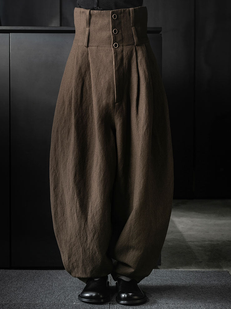 UMA WANG<br>WOMENS POLY PANTS / BROWN