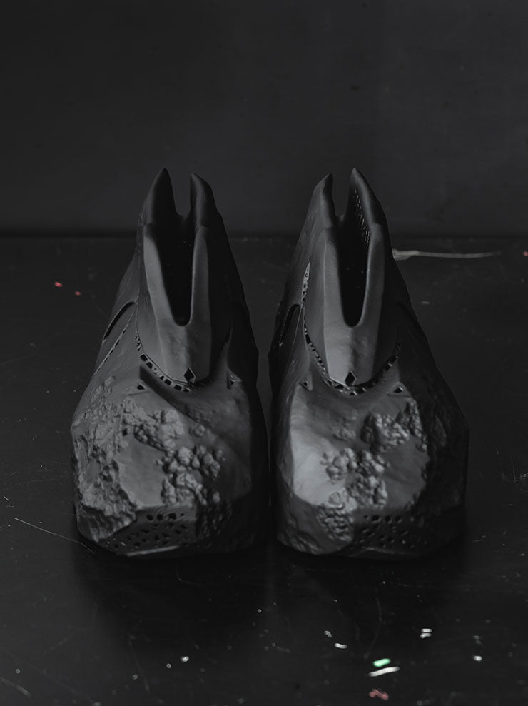 OUTBREAK LAB<br>MENS 3D printed Mid-top shoes / BLACK