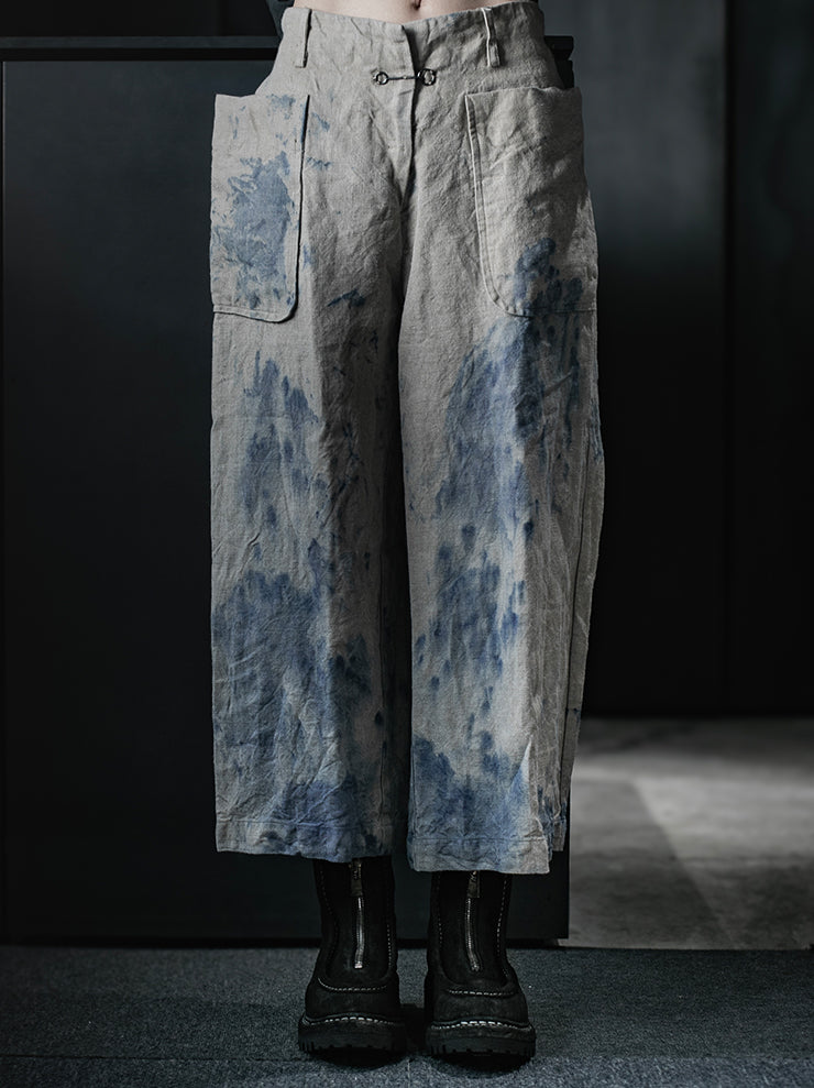 ATELIER SUPPAN<br>WOMENS TROUSERS with blue color stains  / E26-43