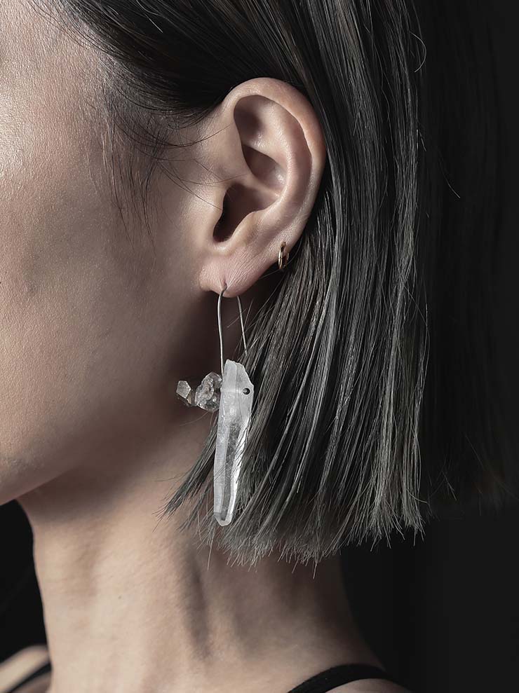 DETAJ<br> MINERAL SILVER EARRING