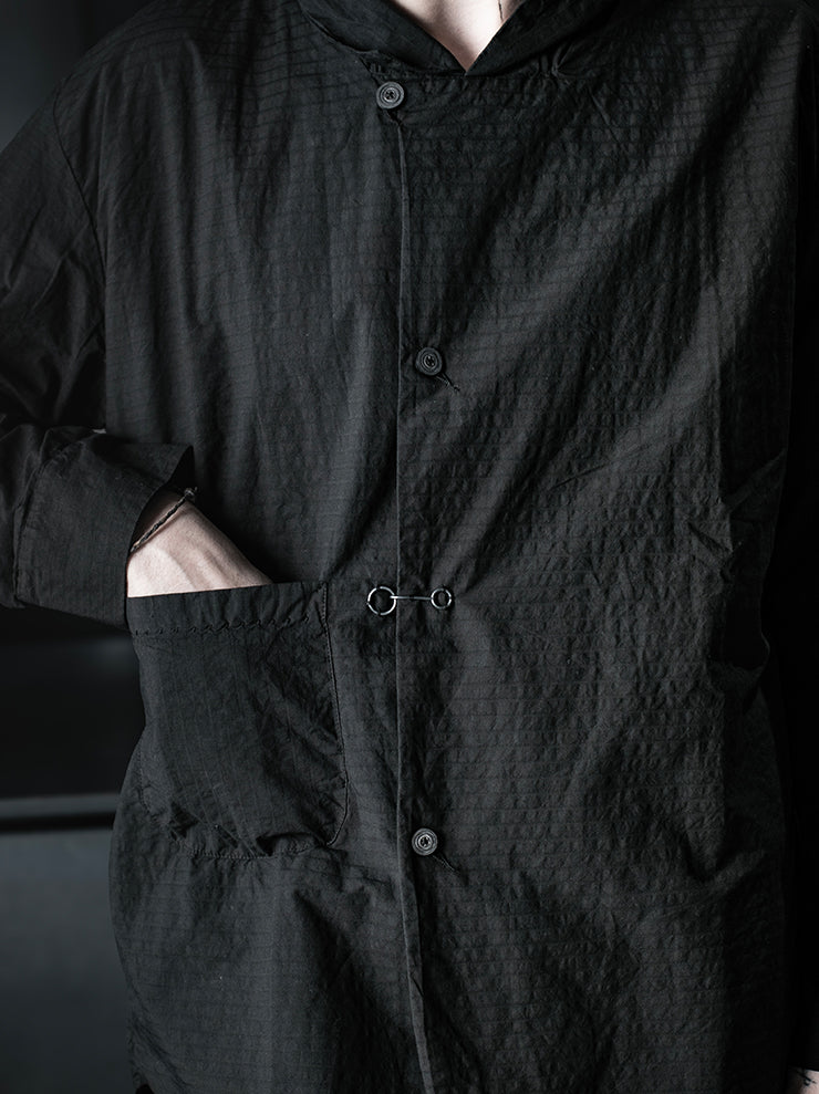 ATELIER SUPPAN<br>MENS Shirt Jacket black stripes / E26-16