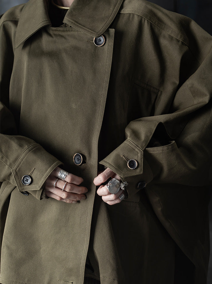 UMA WANG<br>WOMENS OVERSIZED JACKET / DARK GREEN